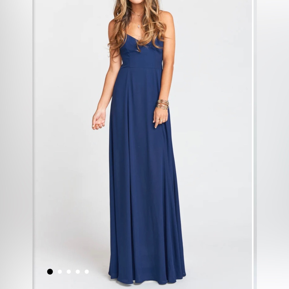 Show Me Your Mumu Goddess Godshaw (Short lining) SMALL in rich crisp navy NWT